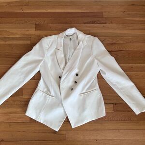 WHBM white double breasted  blazer